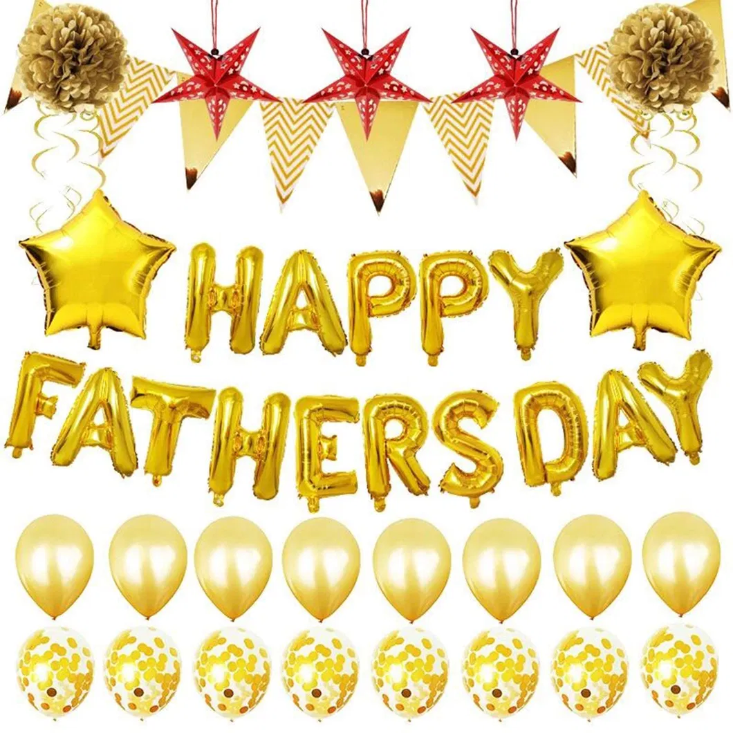 Papa Birthday Anniversary Party Father S Day Party Decorations Super Papa Party Decoration Kit with Confetti Latex 18inch Spanish Globos Foil Balloons Star