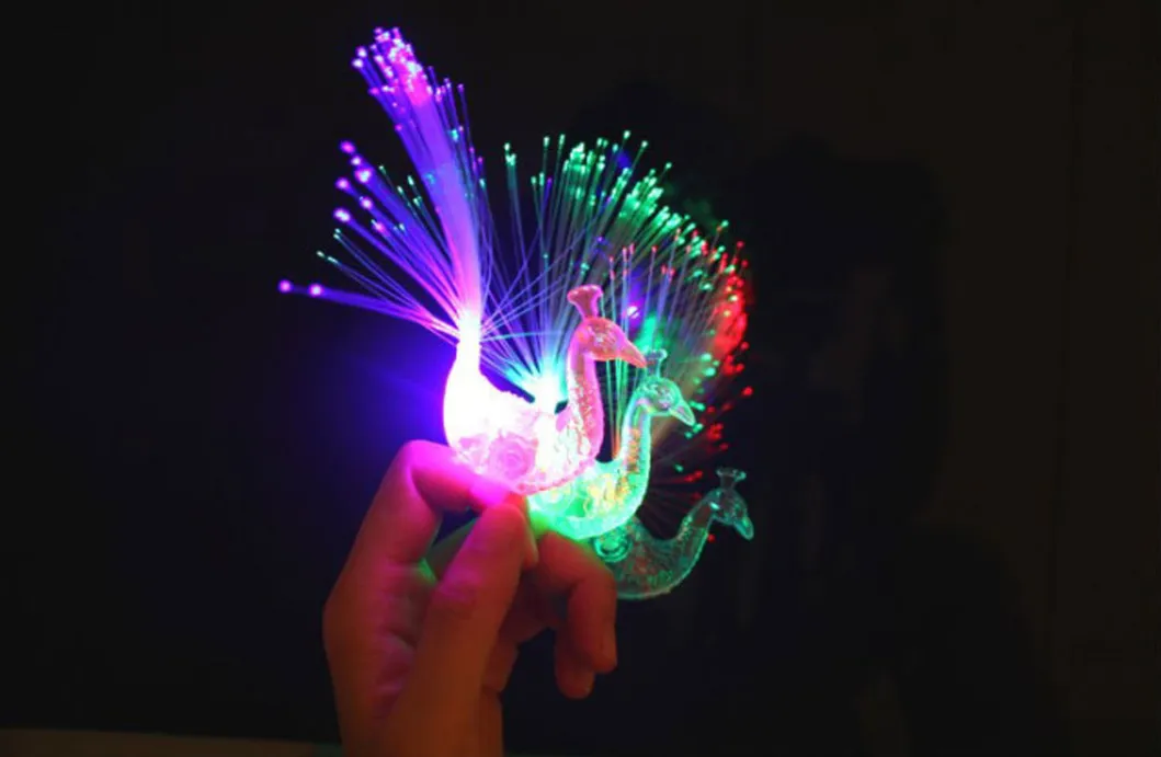 Peacock Finger Lamp Children Creative Toys Luminous Ring Luminous Color