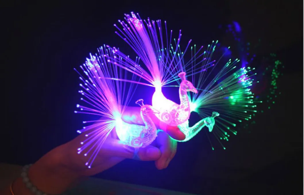 Peacock Finger Lamp Children Creative Toys Luminous Ring Luminous Color