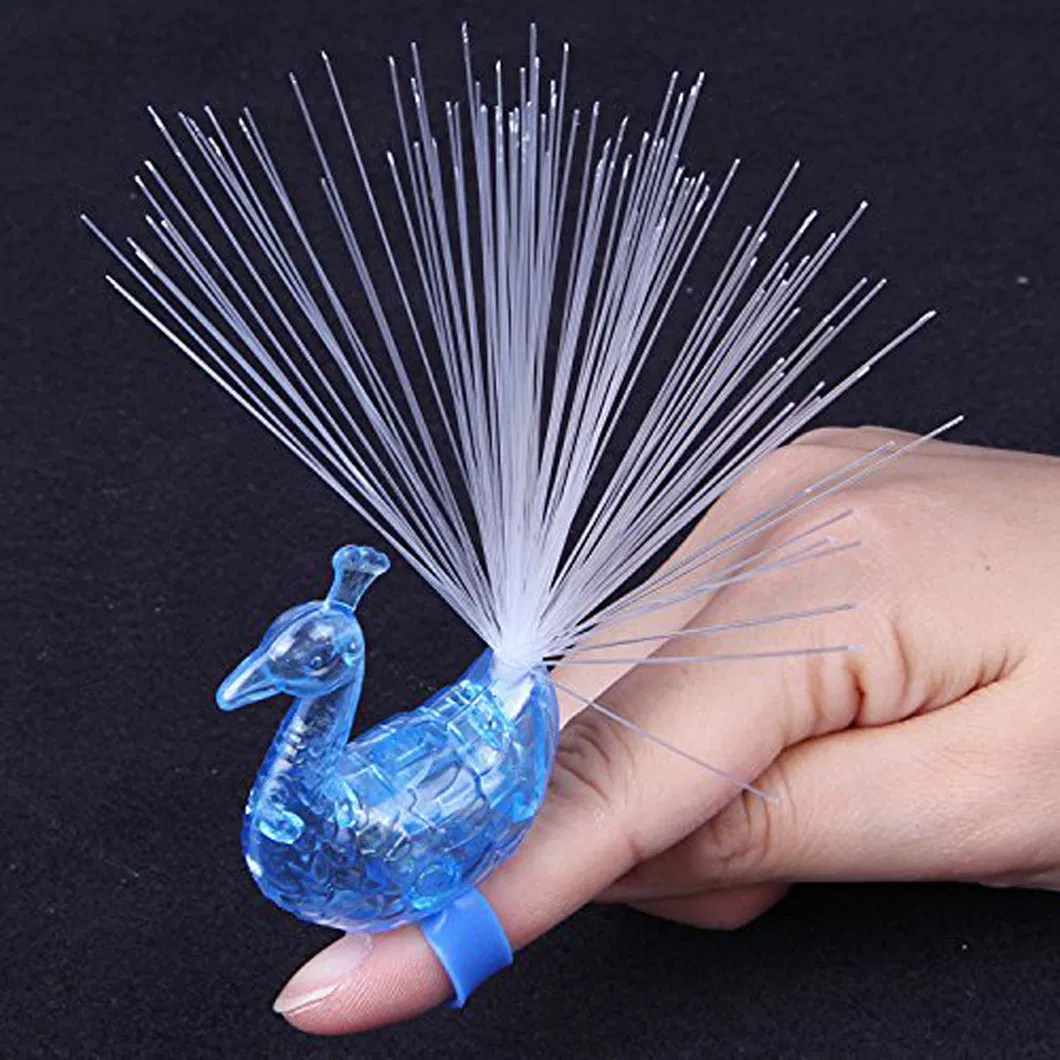 Peacock Finger Lamp Children Creative Toys Luminous Ring Luminous Color