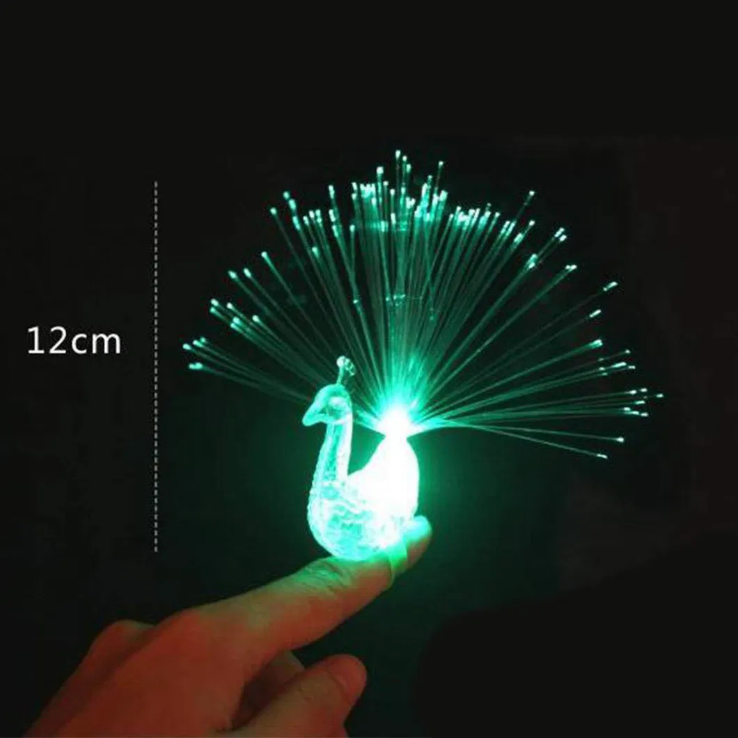 Peacock Finger Lamp Children Creative Toys Luminous Ring Luminous Color