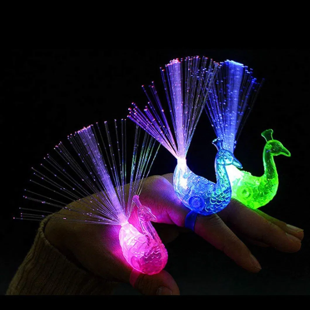 Peacock Finger Lamp Children Creative Toys Luminous Ring Luminous Color