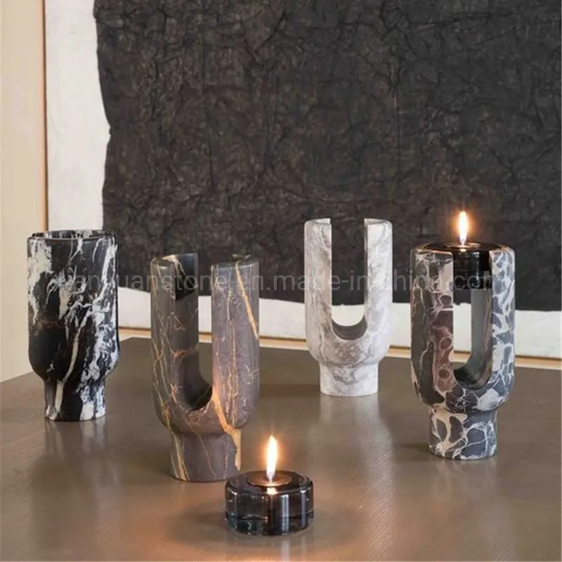 Pillar Marble Handicraft Tabletop Candle Holder
