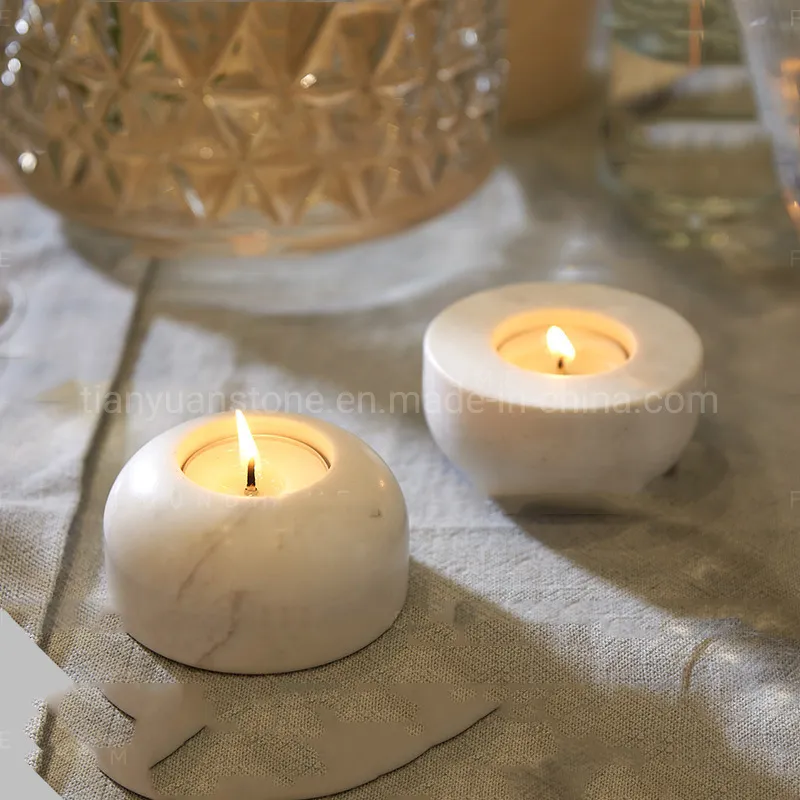 Pillar Marble Handicraft Tabletop Candle Holder