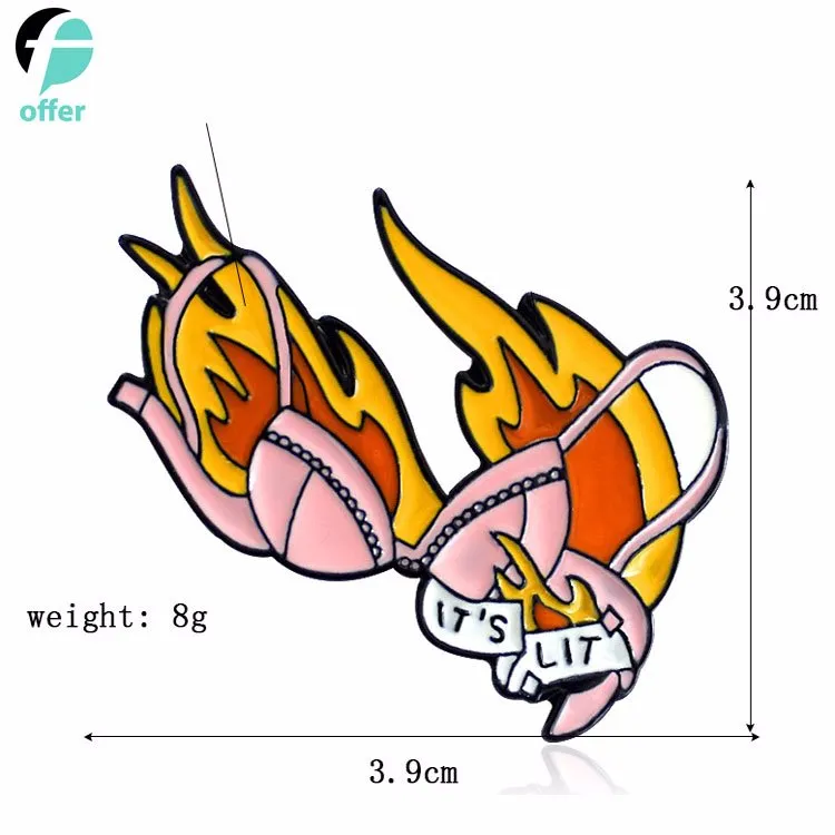 Pink Bra Brooch Sexy Hot Lace Underwear Desire Combustion Couple Badge Lapel Backpack Denim Enamel Pin Female Jewelry Gifts