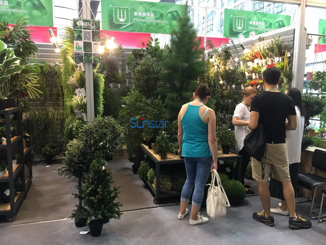 Plastic Artificial Grass Cedar Ball Potted 18cm Mini Bonsai Plant for Indoor Home Decorative Whole Sale 50870