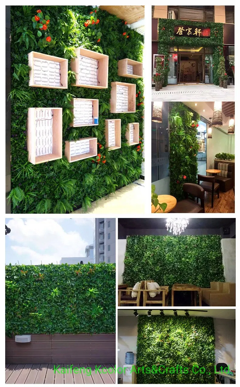 Plastic Artificial Grass Plant Mat Anti-UV Artificial Boxwood Panel for Home Garden Decoration