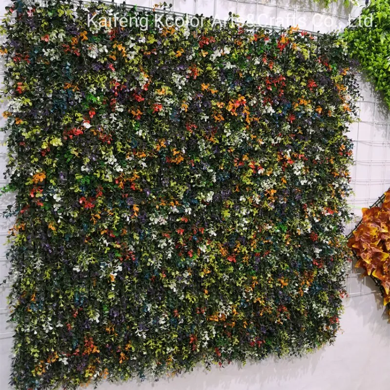 Plastic Artificial Grass Plant Mat Anti-UV Artificial Boxwood Panel for Home Garden Decoration