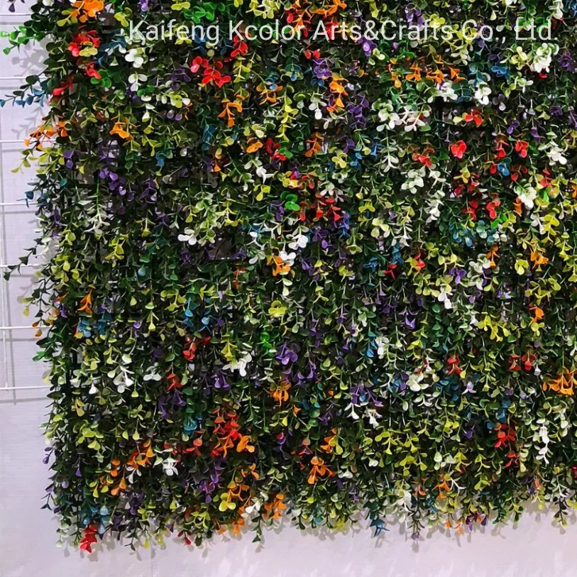 Plastic Artificial Grass Plant Mat Anti-UV Artificial Boxwood Panel for Home Garden Decoration