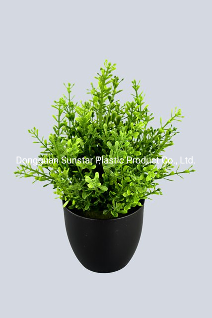 Plastic PE Boxwood Mini Bonsai Artificial Plant with Pot for Home Garden Decoration ( 51219 )