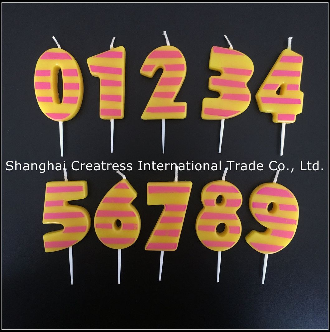 Popular Unscented 100% Paraffin Wax Yellow Number 3 Candle Outlet