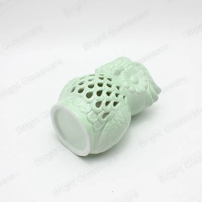 Pretty Ceramic Candle Holder Owl Shape Hollow Ceramic Candle Candle Holder for Bulk Sell