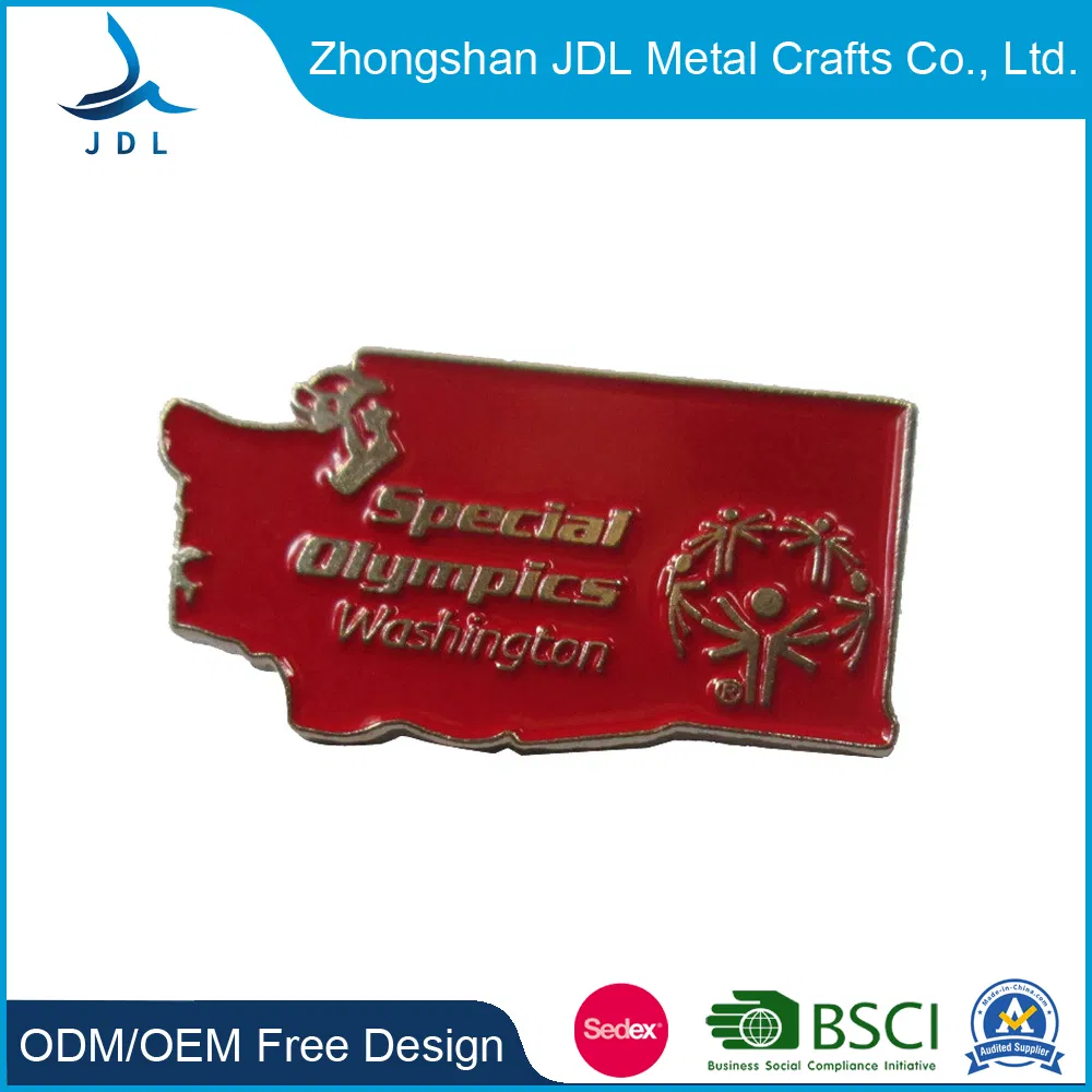 Promotion USA Country Crossed Friendship Flag Hard Enamel Badge Lapel Pin Metal Badge with Butterfly Clasp (455)