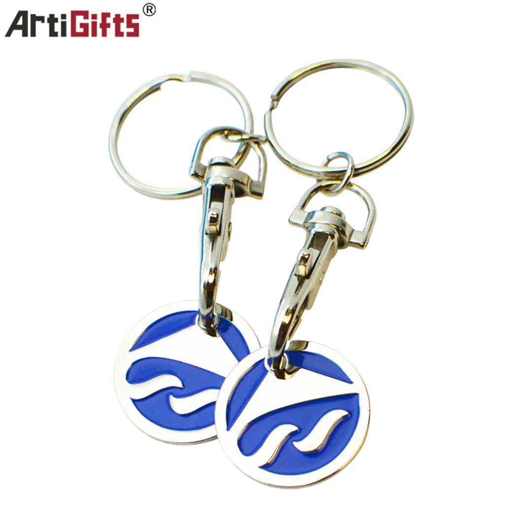 Promotional Low Prices Custom Logo Trolley Coin Keychain