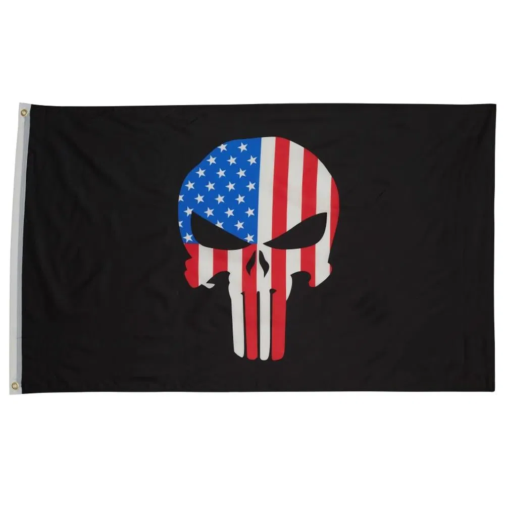 Punisher Police Flags 3X5 Outdoor- Skull Flag Honoring Law Enforcement Police Officer Outside Indoor