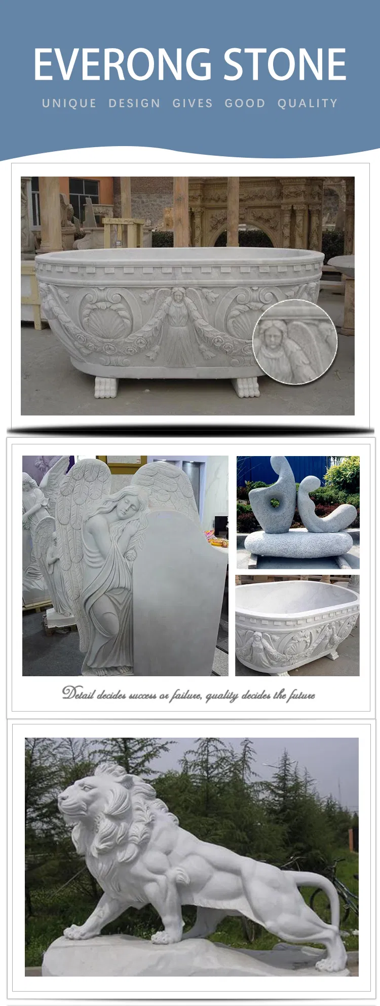 Pure White Stone Baby Angel Carving Marble Cherub Sculpture/ Statue for Garden Decoration