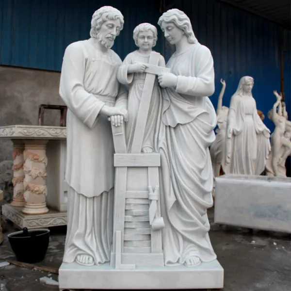 Religious Family Scene Marble Holy Family Statue