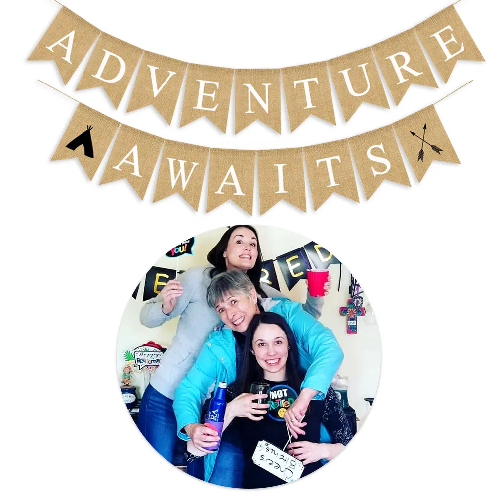 Retirement Adventure Theme Party Decoration Supplies Mabula Flag