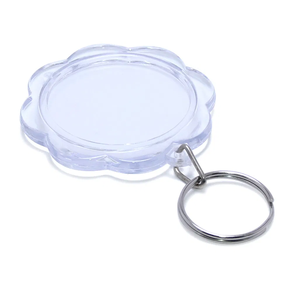 Round Plastic Acrylic Photo Keyring Key Ring