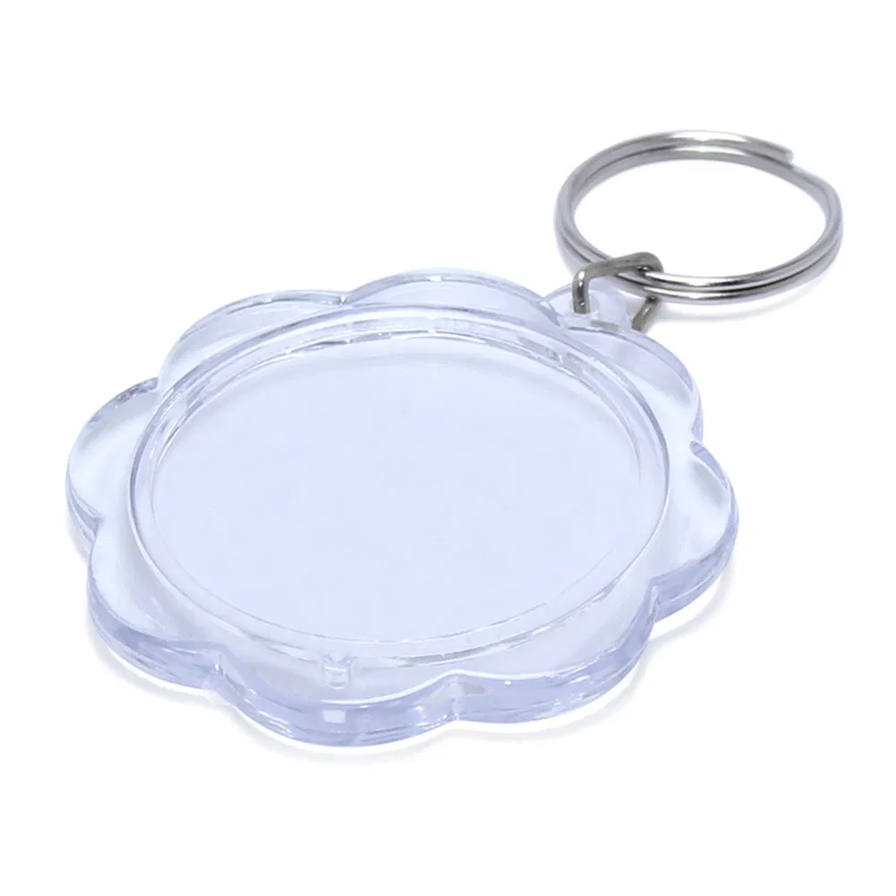 Round Plastic Acrylic Photo Keyring Key Ring