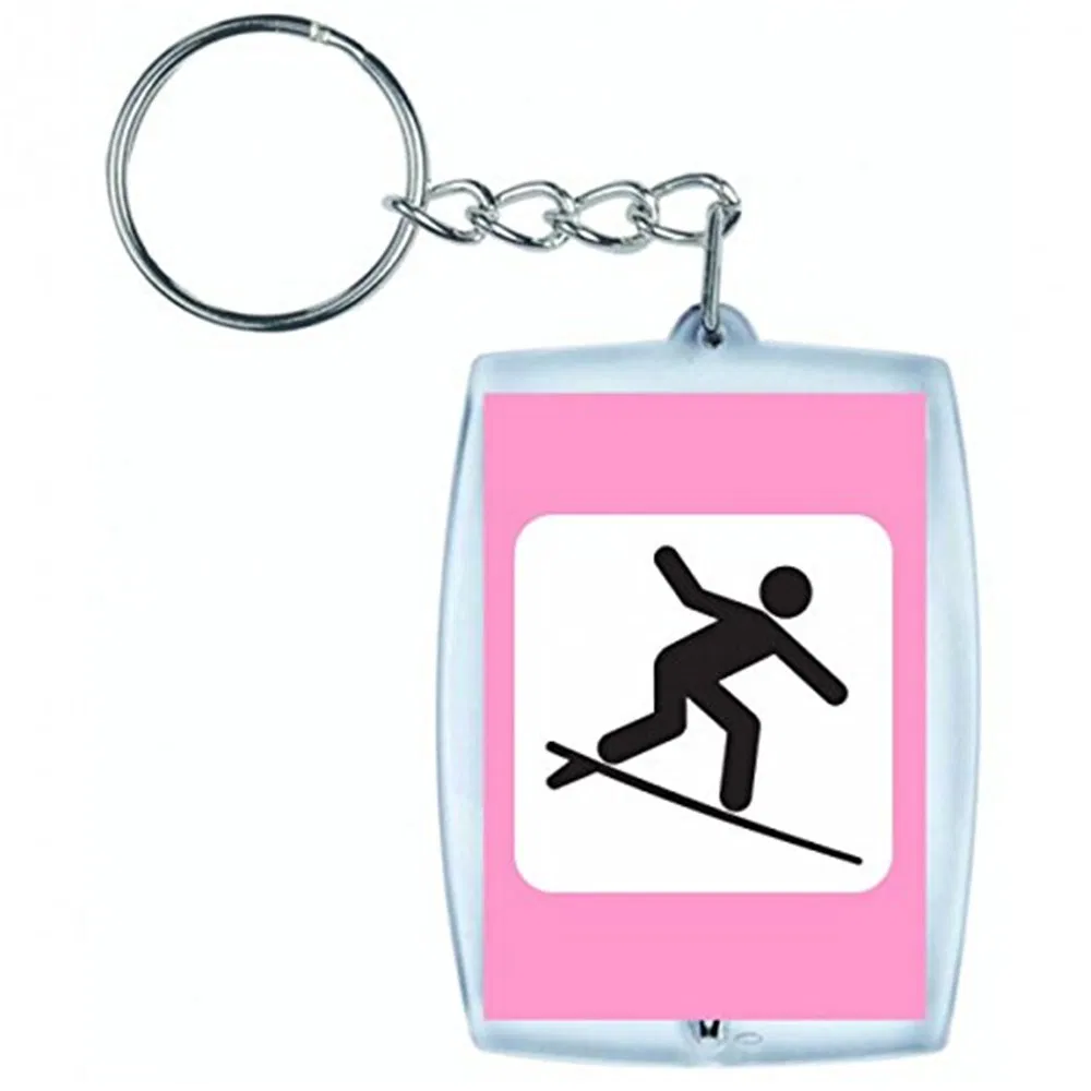 Round Plastic Acrylic Photo Keyring Key Ring