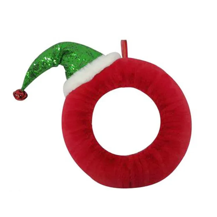 Round Plush Foam Door Wall Decoration Wholesale Christmas Wreath