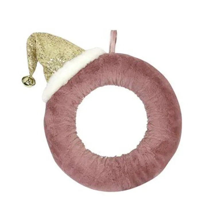Round Plush Foam Door Wall Decoration Wholesale Christmas Wreath