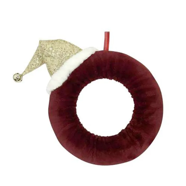 Round Plush Foam Door Wall Decoration Wholesale Christmas Wreath