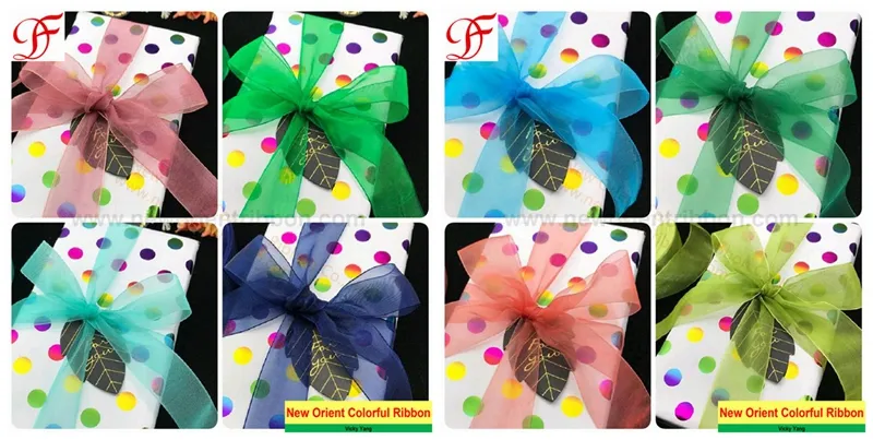 Sheer Organza Ribbon with Plastic and Paper Flange Packing Grosgrain Satin Petersham Gingham Metallic Ribbon for Gifts/Wrapping/Garments Accessory