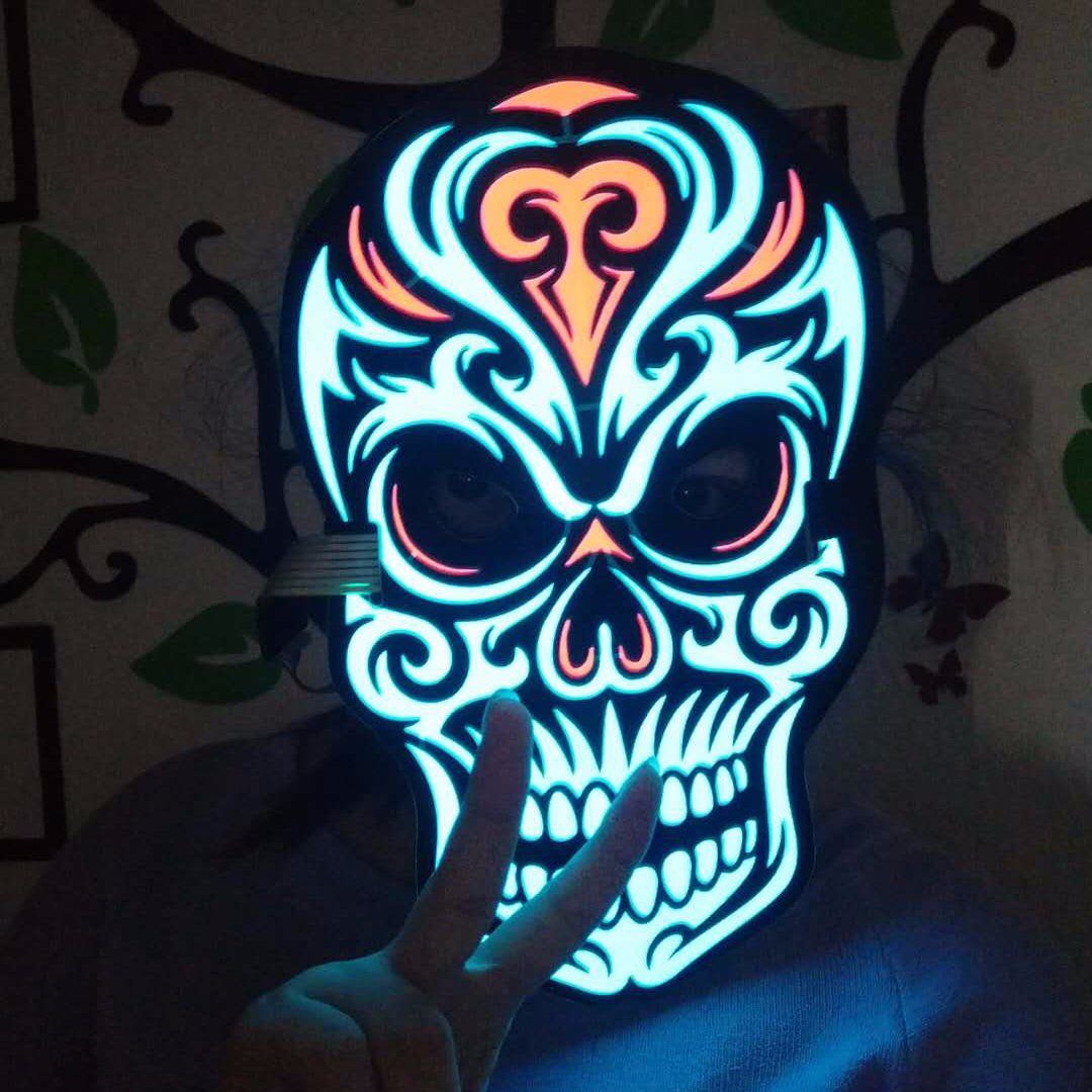 Sound Reactive LED Mask Sound Activated Mask Skull Mask