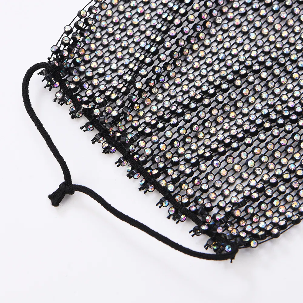Sparkly Rhinestones Mesh Mask Crystal Masquerade Party Nightclub Face Masks for Women