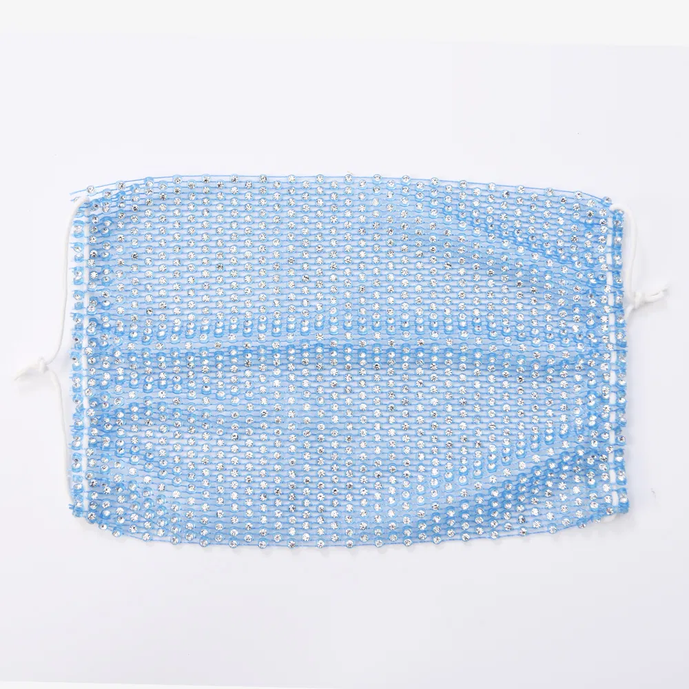Sparkly Rhinestones Mesh Mask Crystal Masquerade Party Nightclub Face Masks for Women
