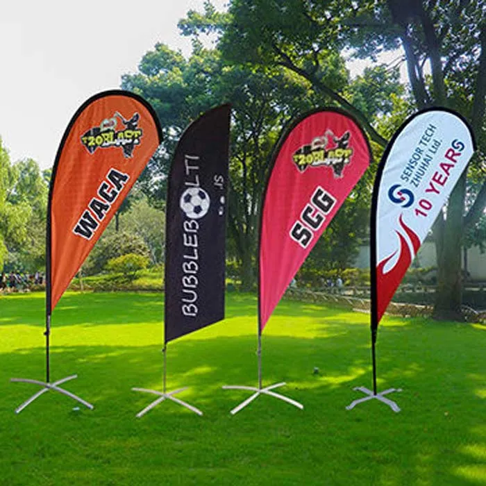 Square Base Type Custom Tear Drop Feather Flag Outdoor Advertisement Banner