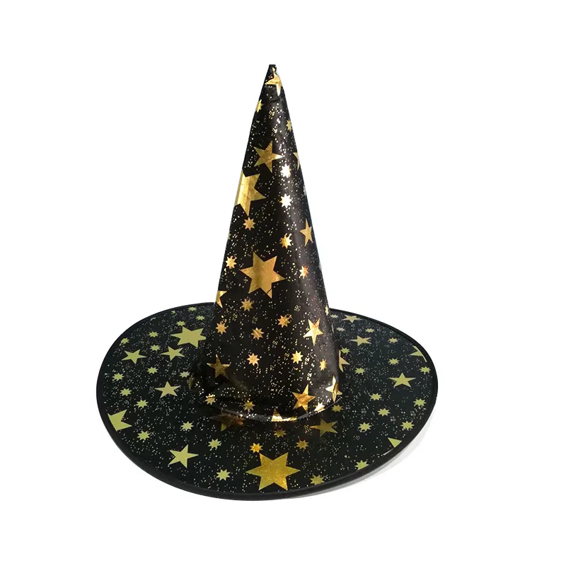 Star Shape Halloween Hat Children Adult Masquerade Bronzing Wizard Hat