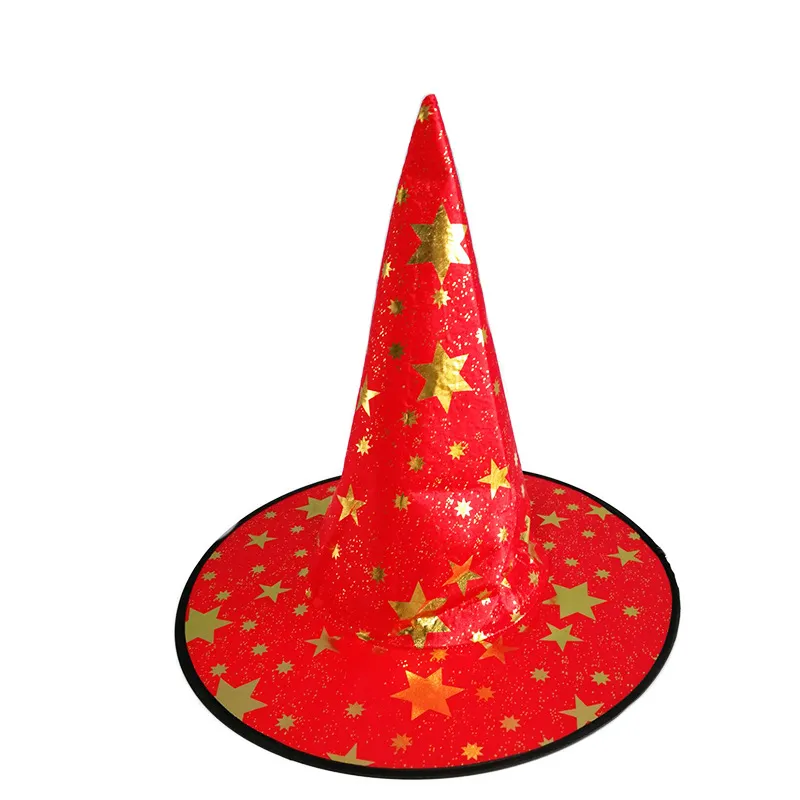 Star Shape Halloween Hat Children Adult Masquerade Bronzing Wizard Hat