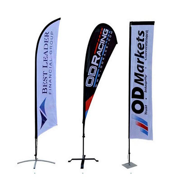 Street Standing Advertising Exhibition Feather Wind Banner Outdoor Flying Flag