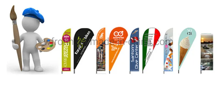 Street Standing Advertising Exhibition Feather Wind Banner Outdoor Flying Flag