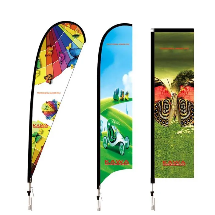 Street Standing Advertising Exhibition Feather Wind Banner Outdoor Flying Flag