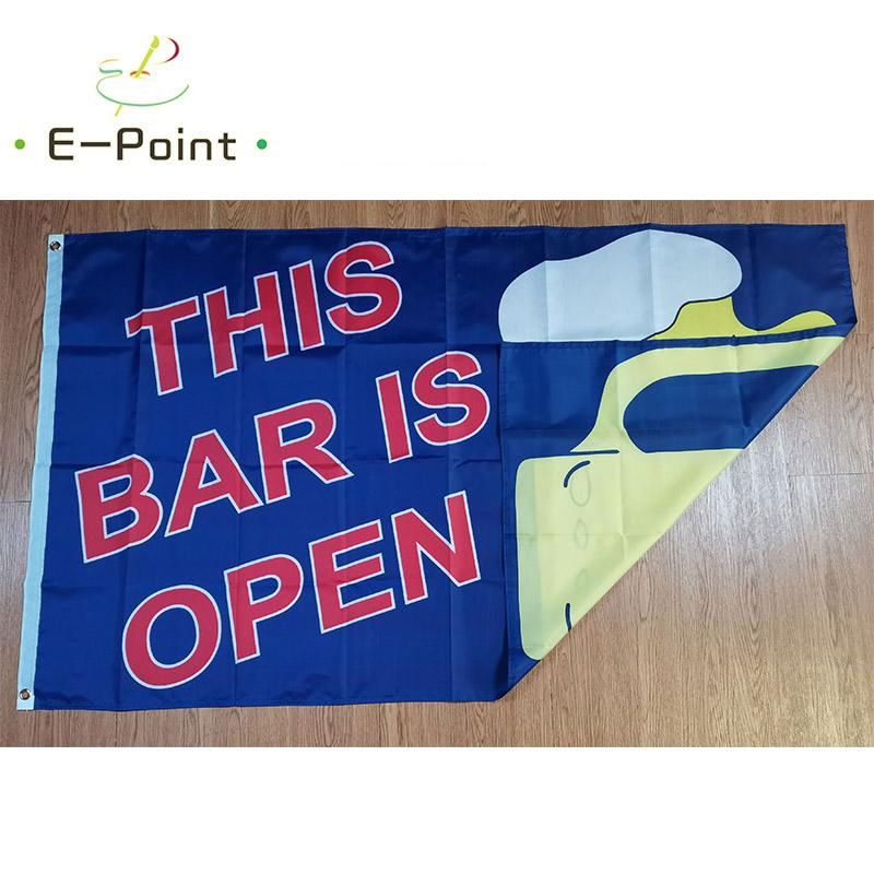 This Bar Is Open Beer Flag 3*5FT ( 90cm *150cm) Polyester Flags Banner Decoration Flying Home & Garden Festive Gifts