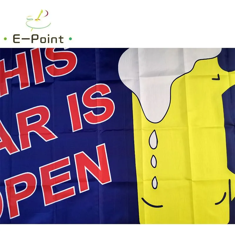 This Bar Is Open Beer Flag 3*5FT (90cm*150cm) Polyester Flags Banner Decoration Flying Home & Garden Festive Gifts