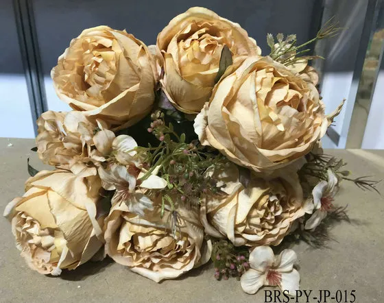Top Quality Artificial Silk European Big Peony Bouquet Bunch Flower for Home and Wedding Decoration