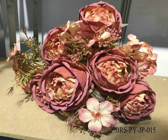 Top Quality Artificial Silk European Big Peony Bouquet Bunch Flower for Home and Wedding Decoration