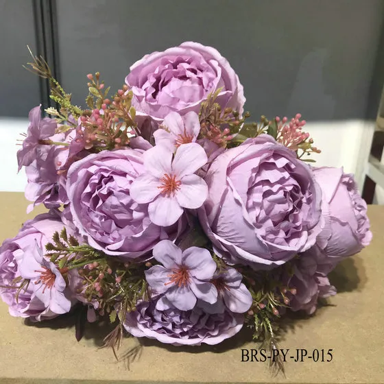 Top Quality Artificial Silk European Big Peony Bouquet Bunch Flower for Home and Wedding Decoration