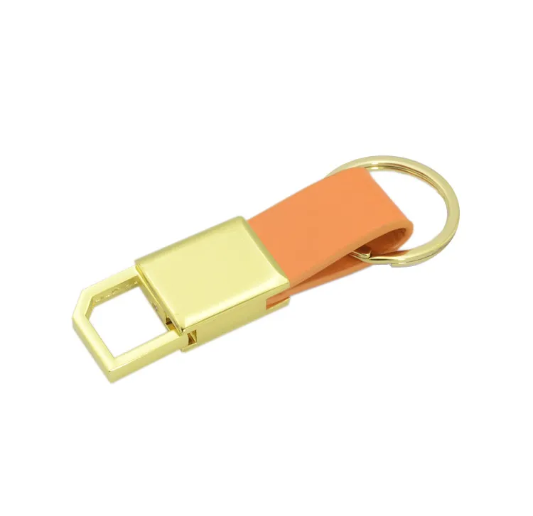Top Sell Factory Price Leather Keychain with Metal Car Logo