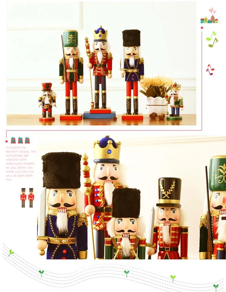 Unpainted Mini Wooden Blank Adult Nutcracker Ornaments Craft Models Statues Dolls Toys Supplies From China Factory
