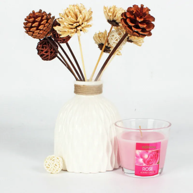 V Shape Glass Candle Holders Candle Vessels Wooden Wick for Candles Cotton Wick
