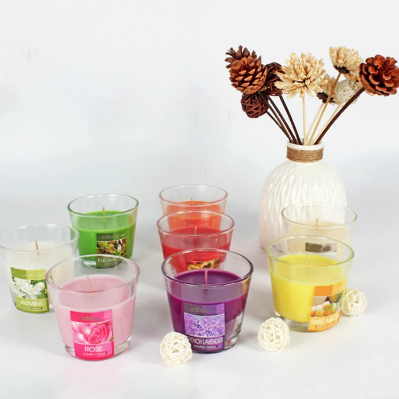 V Shape Glass Candle Holders Candle Vessels Wooden Wick for Candles Cotton Wick