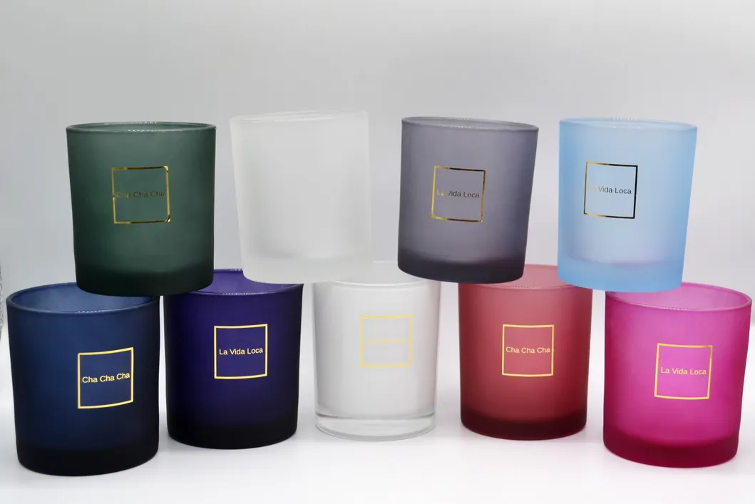 V Shape Glass Candle Holders Candle Vessels Wooden Wick for Candles Cotton Wick