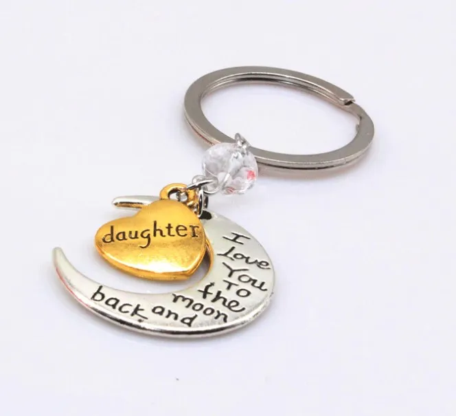 Valentine′s Day Gift Love Moon Shape Mom Keychain