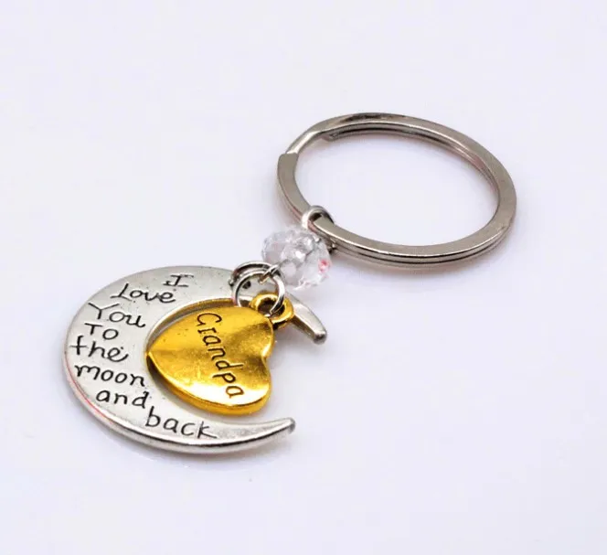 Valentine′s Day Gift Love Moon Shape Mom Keychain